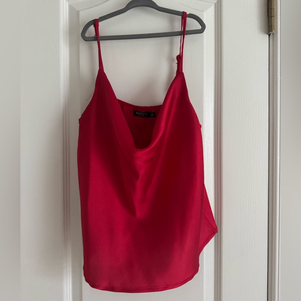 Nasty Gal Vibrant Red Camisole Top